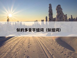 似的多音字组词（似组词）