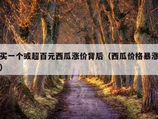 买一个或超百元西瓜涨价背后（西瓜价格暴涨）