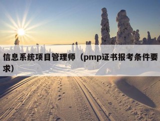 信息系统项目管理师（pmp证书报考条件要求）