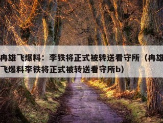 冉雄飞爆料：李铁将正式被转送看守所（冉雄飞爆料李铁将正式被转送看守所b）