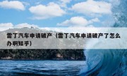 雷丁汽车申请破产（雷丁汽车申请破产了怎么办啊知乎）