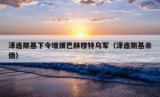 泽连斯基下令增援巴赫穆特乌军（泽连斯基亲俄）