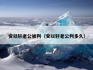 安以轩老公被判（安以轩老公判多久）