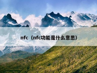 nfc（nfc功能是什么意思）