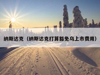 纳斯达克（纳斯达克打算豁免乌上市费用）