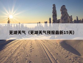 芜湖天气（芜湖天气预报最新15天）