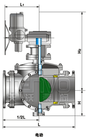 電動四通球閥實物圖