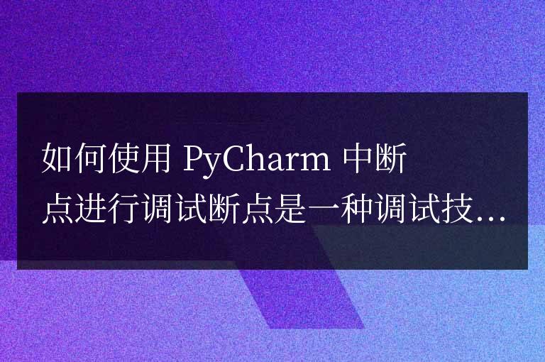 pycharm怎么打断点调试