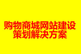 购物商城网站建设策划解决方案