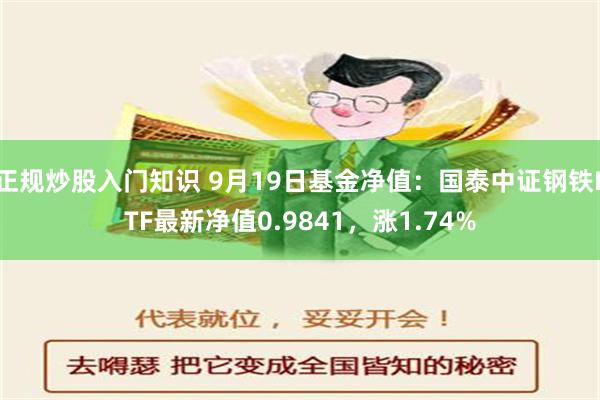 正规炒股入门知识 9月19日基金净值：国泰中证钢铁ETF最新净值0.9841，涨1.74%