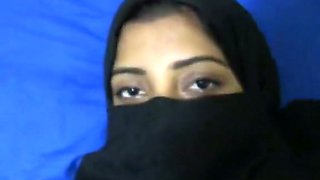 Filthy Arab girl wearing Hijab gives deepthroat blowjob. POV