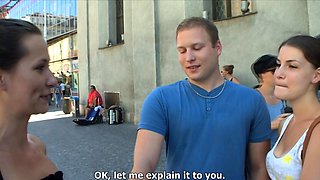 CZECH COUPLES Young Couple Takes Money for Public Foursome