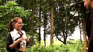 busty Schoolgirl is screwed in the woods