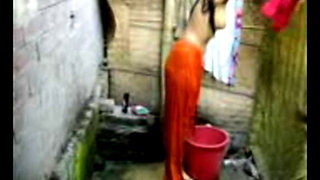 young girl bathing........................