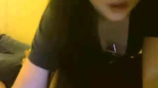 Such a cute and sexy emo teen chick getting facial from her boyfriend