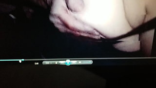 My BBW sucking and getting finger fucked thru the gloryhole