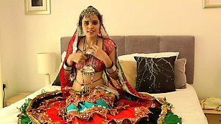 Charming Indian College Girl Jasmine In Gujarati Garba Dress