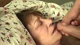 Drunk mother-in-lwa gives me some head and takes facial