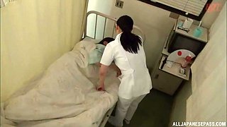 Small tits mature nurse from Japan enjoys riding her patient