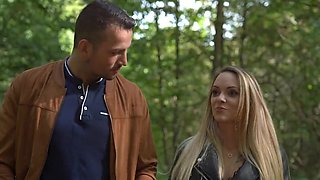 Swinger Tiffany Leiddi enjoys anal sex in the woods