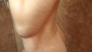 Petite Teen Body Taking a Hot Shower