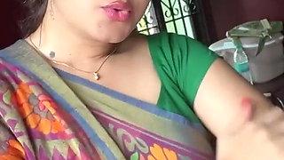 sexy Indian Aunty Sexy Green Saree