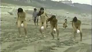 japanese nude girls ball playnig on the beach