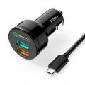 Aukey 30W Quick Charge 2.0 超急速充電対応 車載充電器 2USBポートタイプ