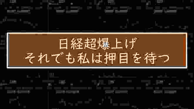 日経超爆上げ、それでも私は押目を待つ