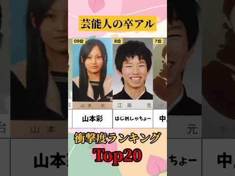 【2024年版】芸能人の卒アル 衝撃ランキングTOP20！Part①　#shorts　#芸能人 　#ランキング