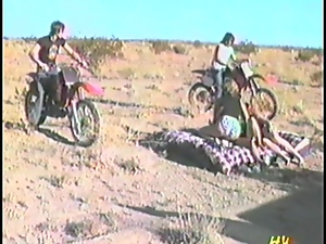 A few vintage teens enjoy group banging in nature's lap