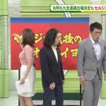 鷲見玲奈さんを横から見た時の胸の膨らみｗ衣装がどうしてもスケベに膨らんじゃうSPORTSウォッチャーエロキャプ画像