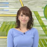 鷲見玲奈さんのパンッパンに膨れた胸ｗｗｗニットがはちきれそうなおっぱいが凄いSPORTSウォッチャーエロ目線キャプ画像