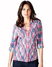 Per Una Pure Cotton Marble Checked Shirt