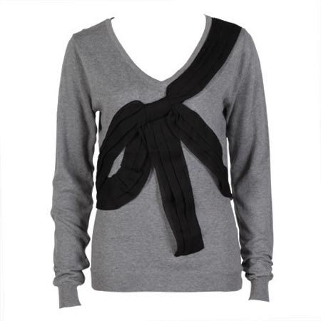 Bardot contrast bow knit