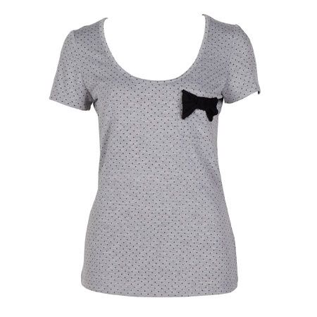 Bardot dot and bow tee