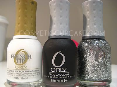 Orly White tips; Matte vinyl; Tiara