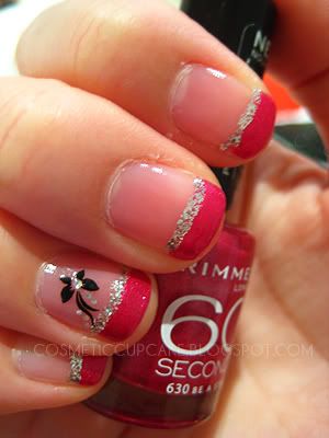 Red and glitter silver