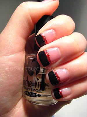 Black and glitter red