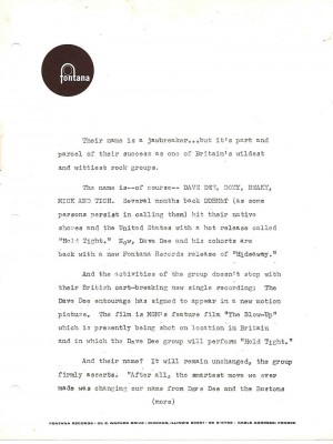 Dave Dee, Dozy, Beaky, Mick & Tich US Bio 1 Dave Dee, Dozy, Beaky, Mick & Tich US Bio 1